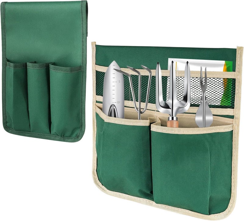 YBB 2 Pack Garden Pouches for Kneeler, Portable Tool Storage Bags Oxford Multiple Storage Pockets Organizer for Outdoor Gardening Kneeling Stool - Image 1